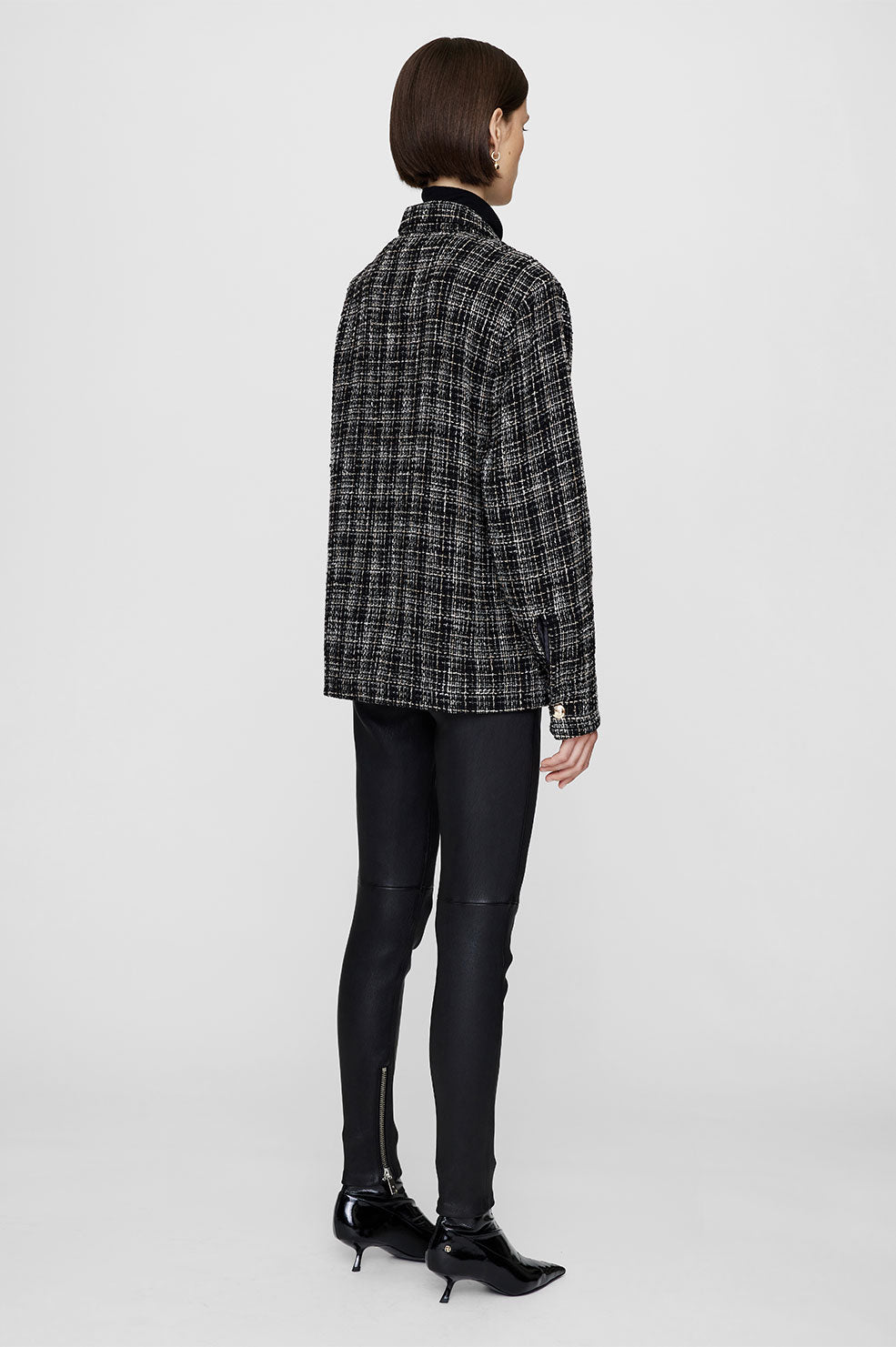 ANINE BING Corey Jacket Metallic Plaid