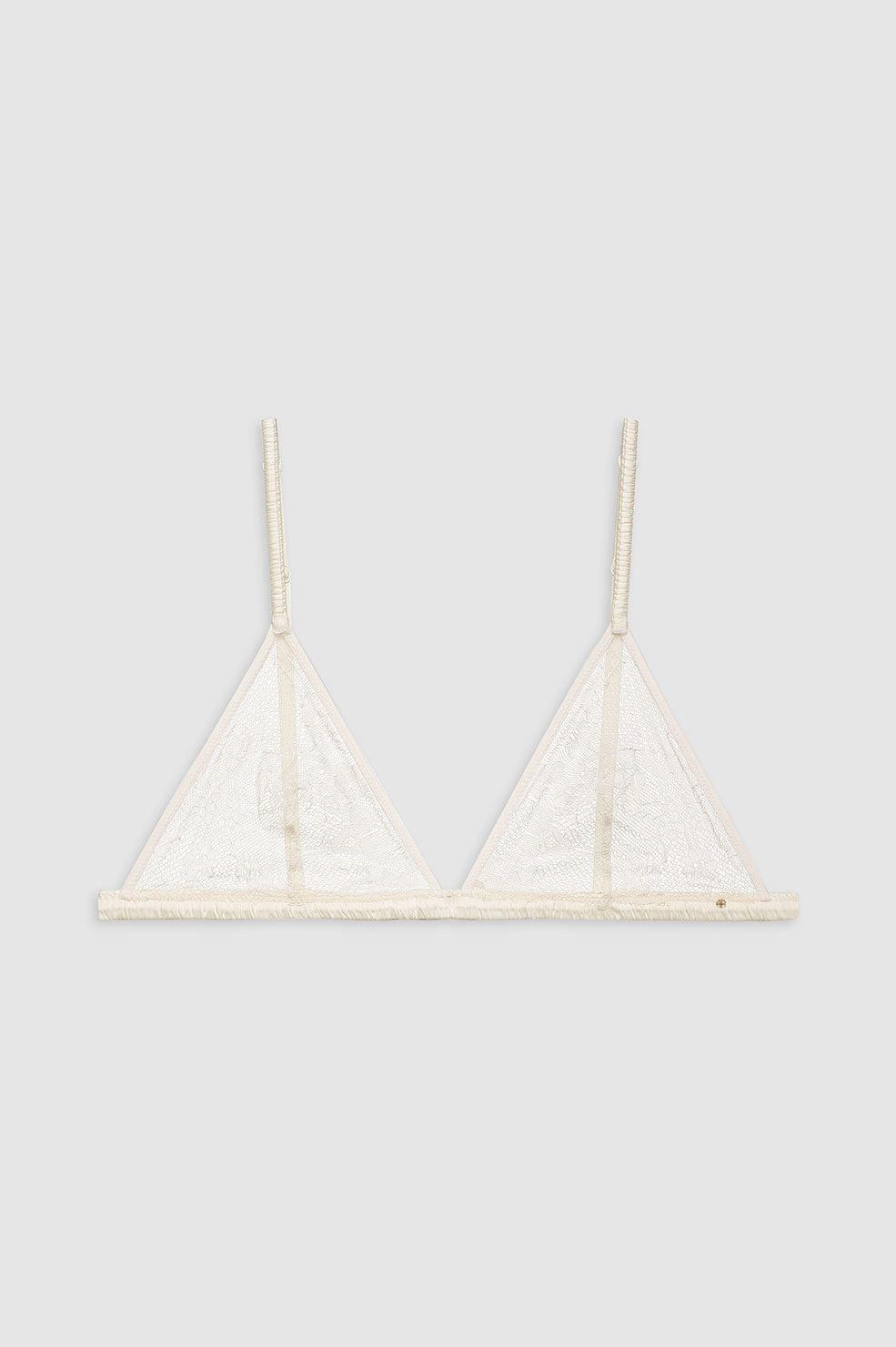 ANINE BING Women's Lace Bra with Trim, Ivory, White, Off White, XS at   Women's Clothing store
