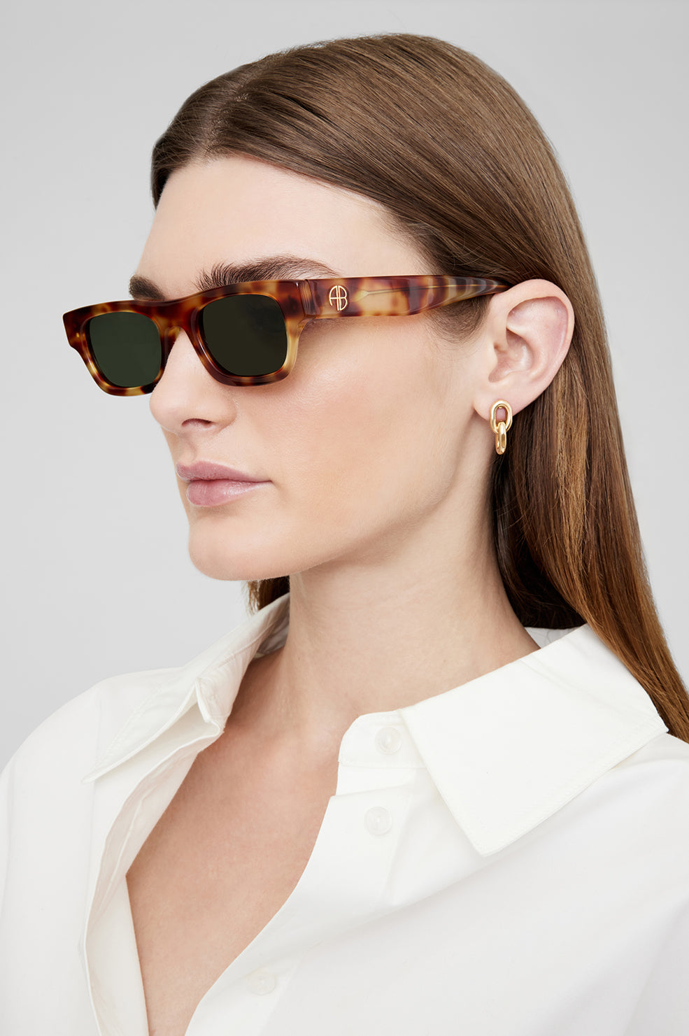 ANINE BING Otis Sunglasses Tortoise