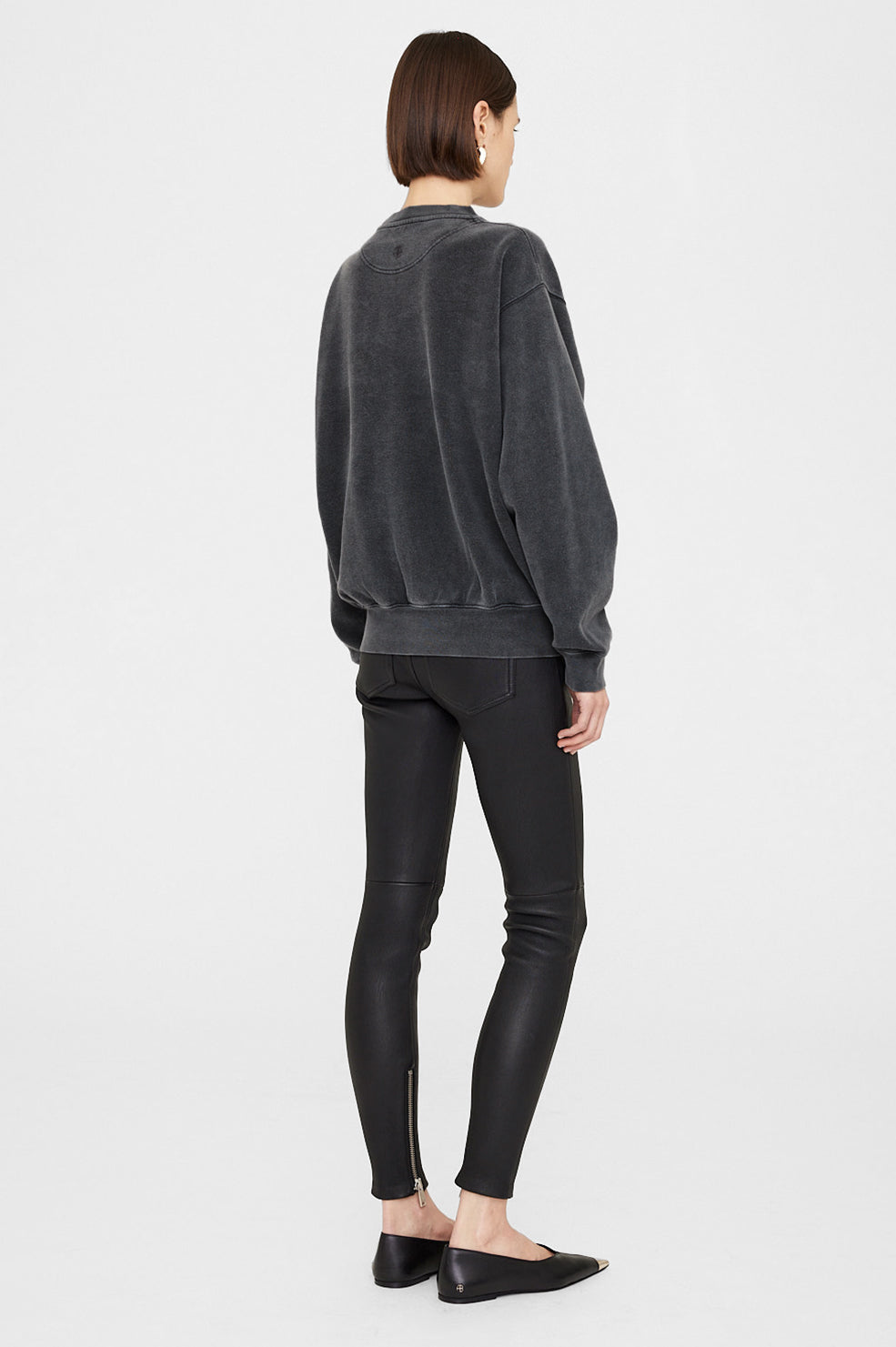 ANINE BING outlet Ramona Link Sweatshirt Washed Black