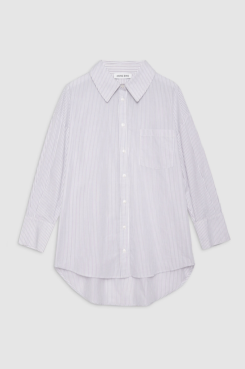 Mika Shirt - White And Lavender Stripe