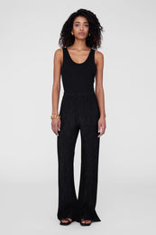 ANINE BING Aden Pant - Black - On Model Front