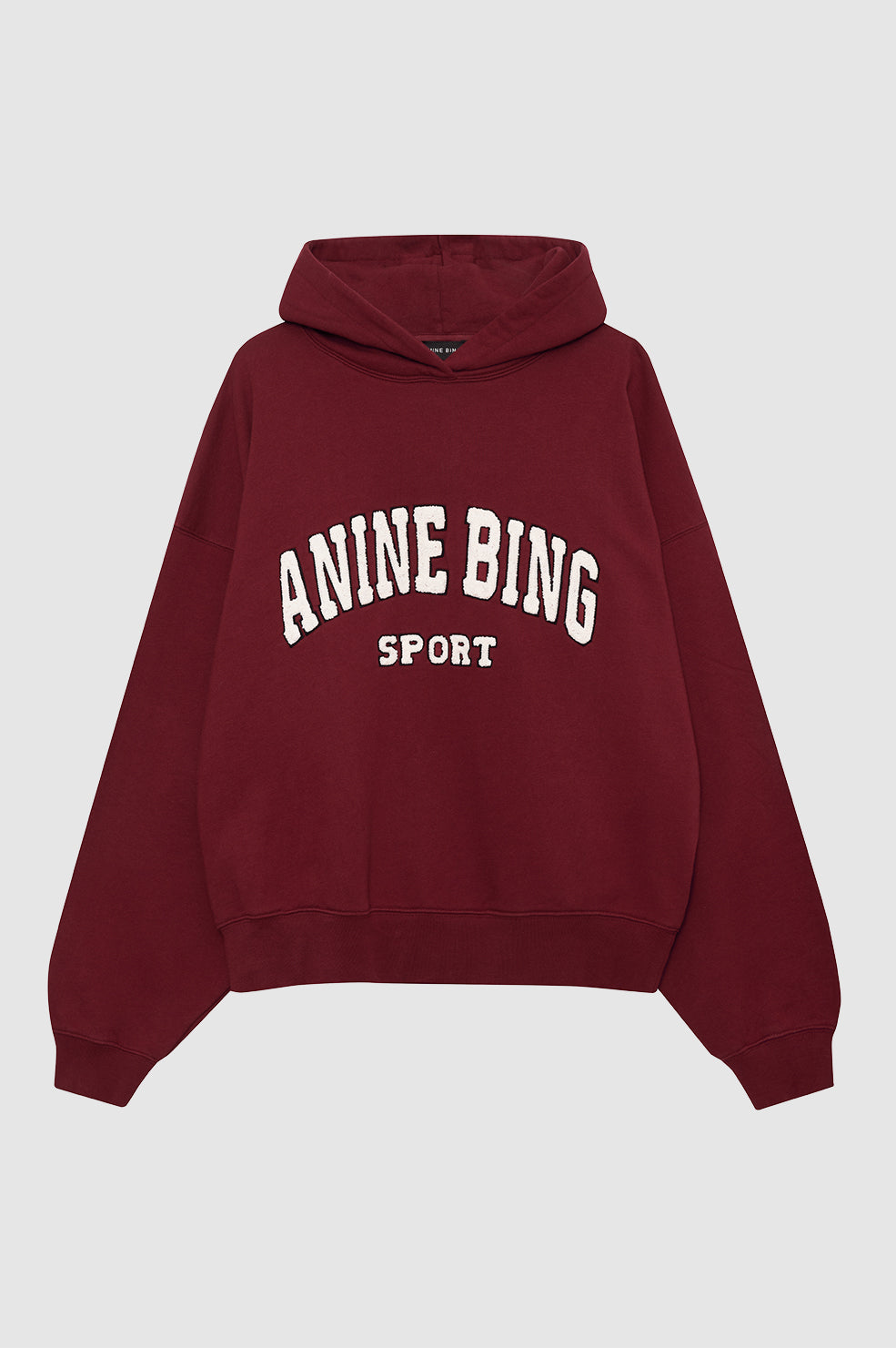 ANINE BING Alec Hoodie Sport - Cabernet - Front View