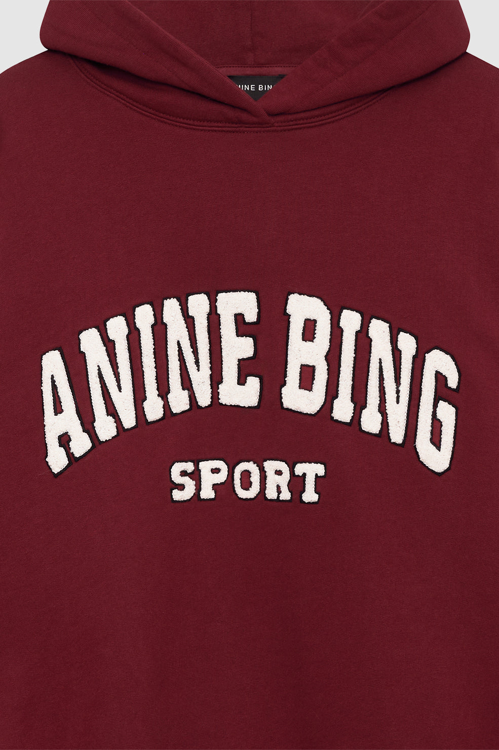 ANINE BING Alec Hoodie Sport - Cabernet - Detail View