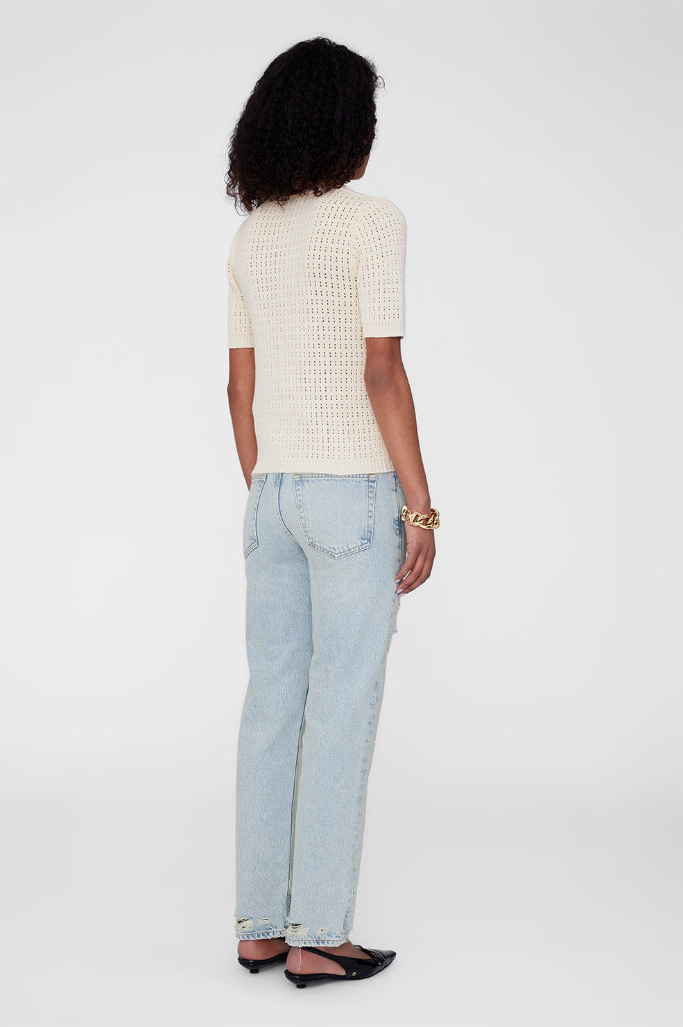ANINE BING Alexis Sweater - Cream - On Model Back