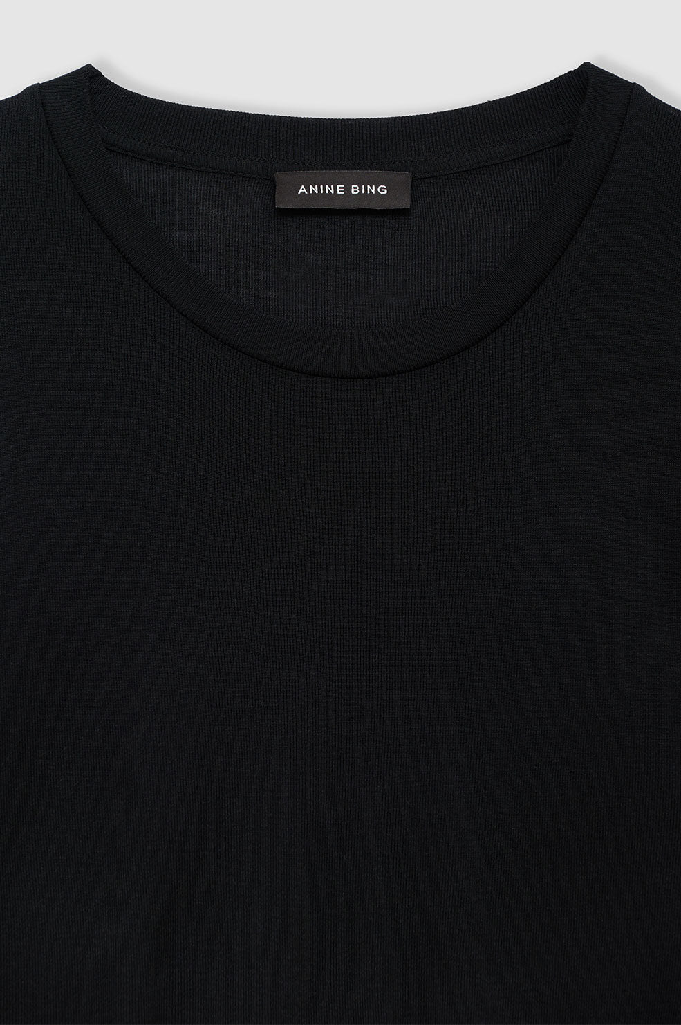 ANINE BING Amani Long Sleeve Tee - Black - Detail View