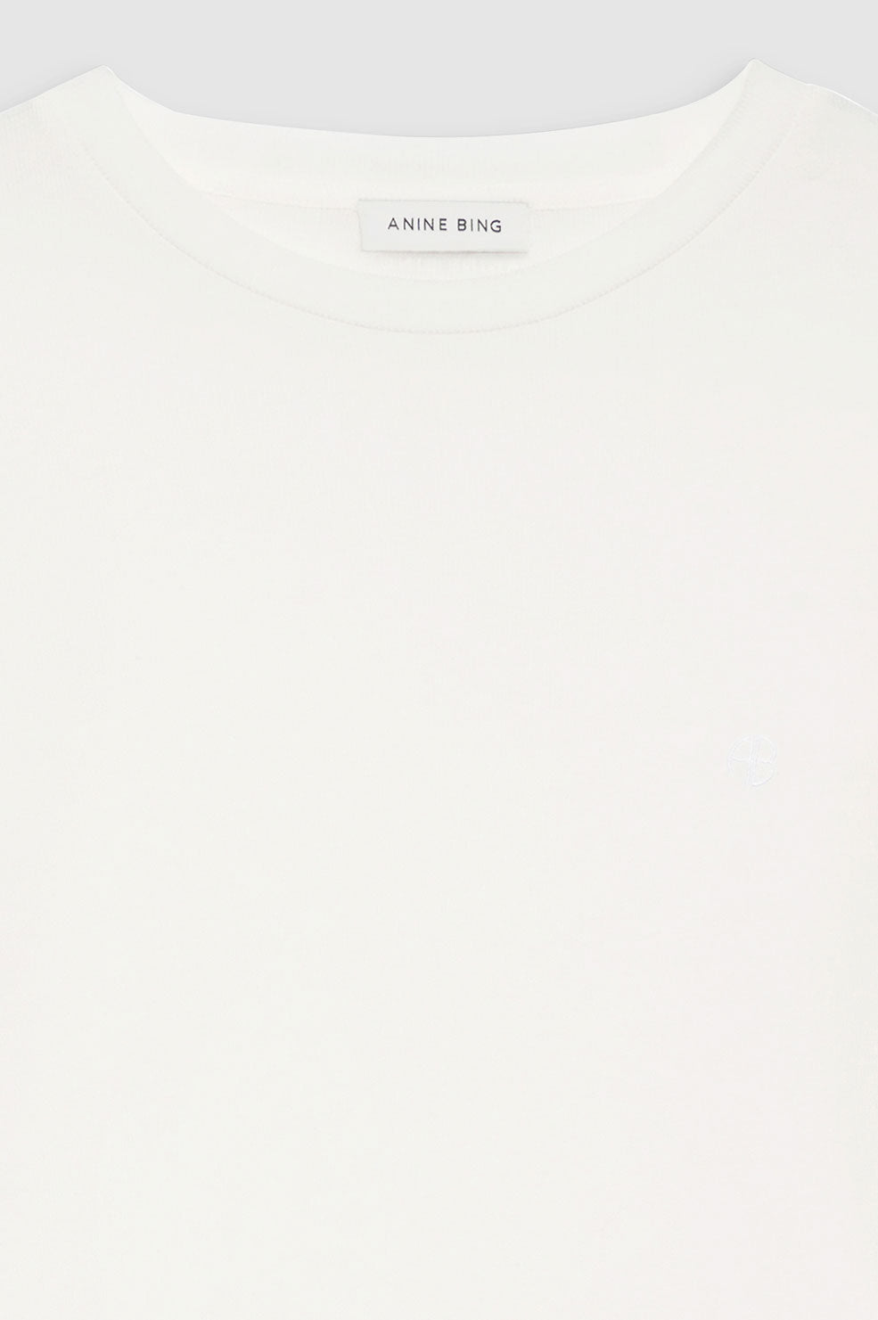 ANINE BING Amani Long Sleeve Tee - Ivory - Detail View