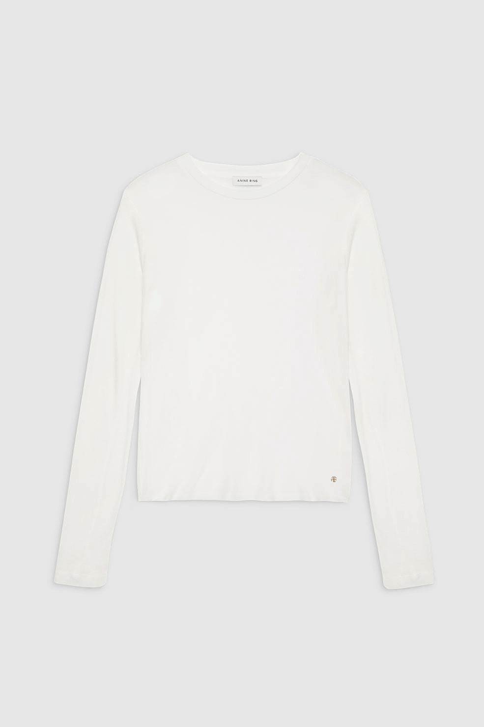 ANINE BING Amani Long Sleeve Tee - Ivory - Front View