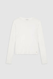 ANINE BING Amani Long Sleeve Tee - Ivory - Front View