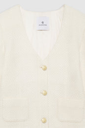 ANINE BING Anitta Jacket - Ivory Woven - Detail View