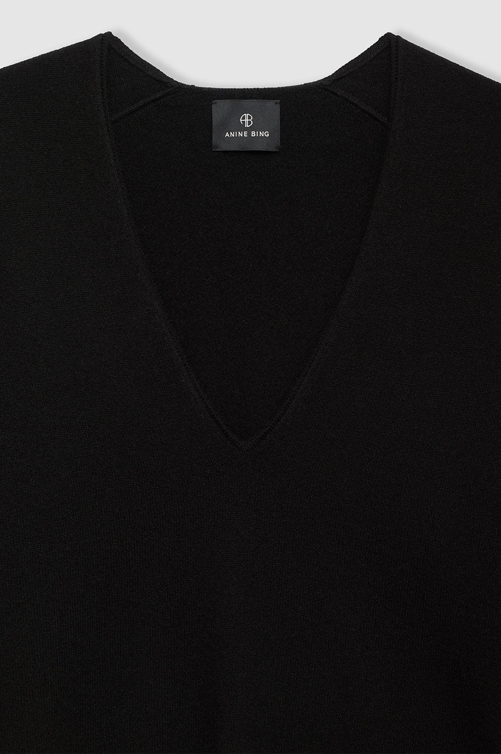 ANINE BING Athena Sweater - Black Cashmere - detail view