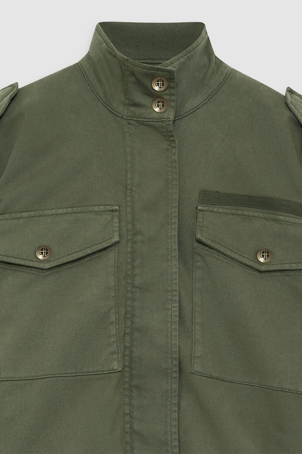 ANINE BING Audrey Jacket - Army Green - Detail View