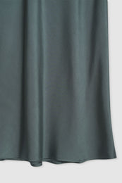 ANINE BING Bar Silk Skirt - Dark Sage - Detail View