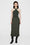 ANINE BING Bar Silk Skirt - Dark Olive - On Model Front