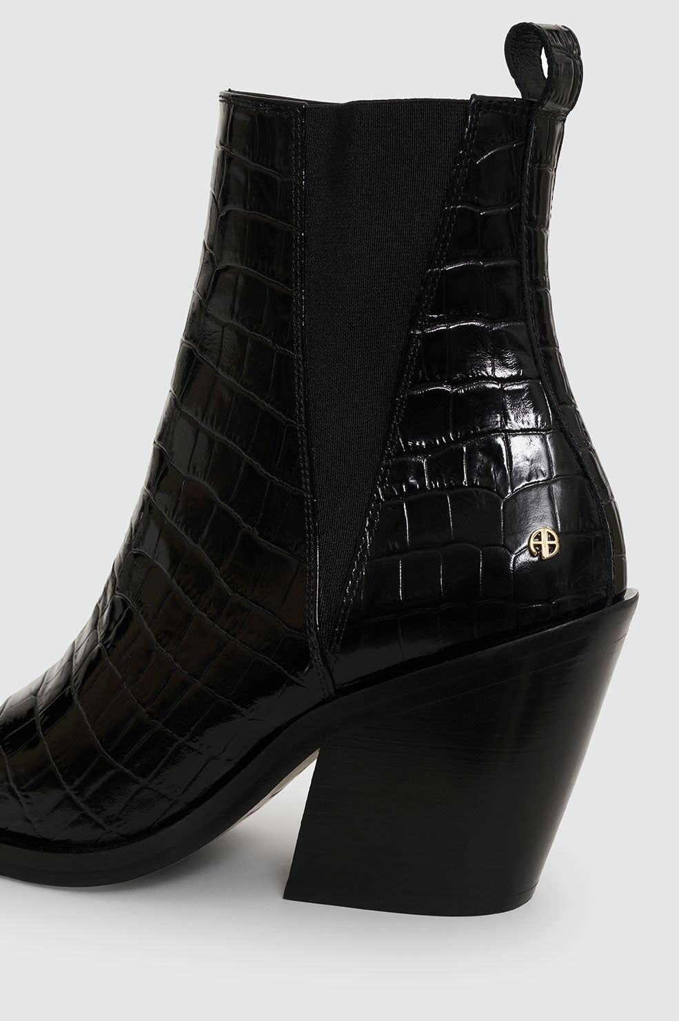 ANINE BING Bekah Boots - Black Embossed - Detail View