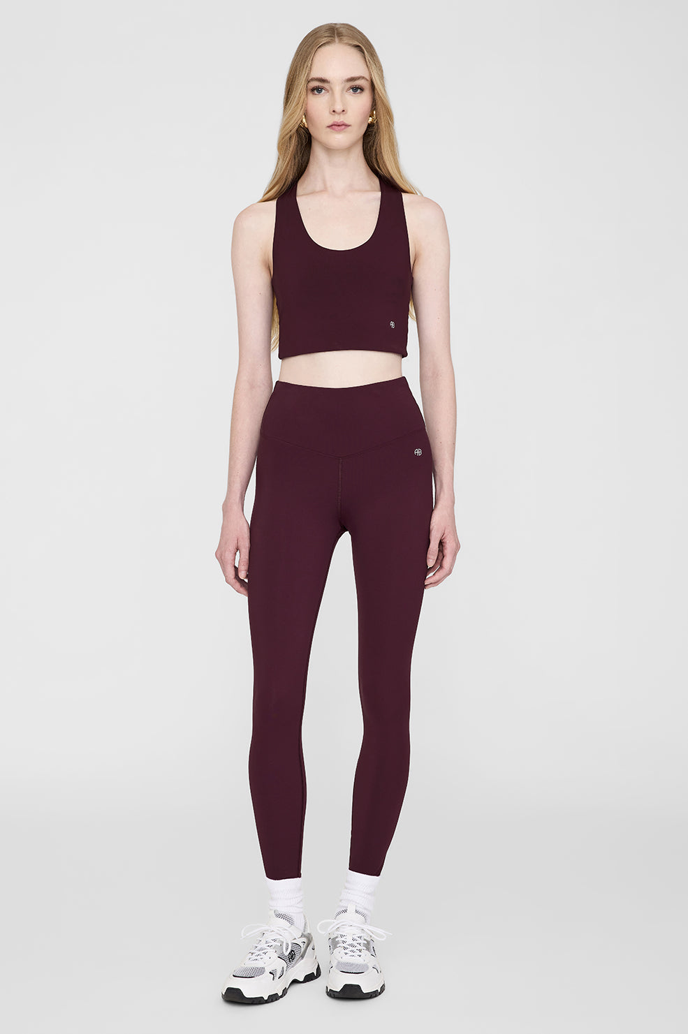 ANINE BING Blake Legging - Bordeaux - On Model Front