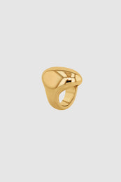 ANINE BING Bold Oval Dome Ring - Gold - Front View