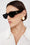 ANINE BING Bowery Sunglasses - Black - On Model Side View