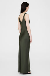 ANINE BING Camille Dress - Dark Olive - On Model Back