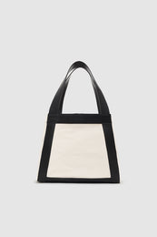 ANINE BING Cara Tote - Natural Canvas With Black - Back View