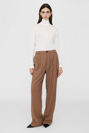 ANINE BING Carrie Pant - Camel Twill - On Model Front