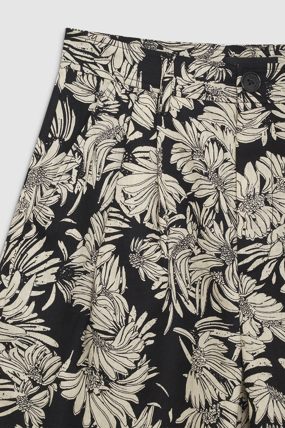 ANINE BING Carrie Short - Black Floral Print - Detail View