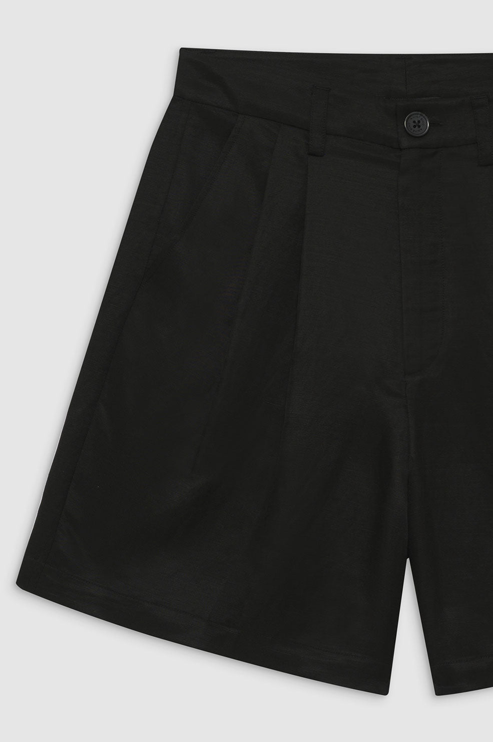 ANINE BING Carrie Short - Black Linen Blend - Detail View