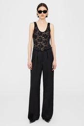 ANINE BING Carrie Pant - Black - On Model Front