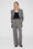 ANINE BING Carrie Pant - Black And White Mini Houndstooth - On Model Front Second Image