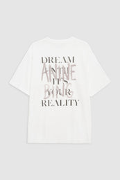 ANINE BING Cason Tee Graffiti - Ivory - Back View