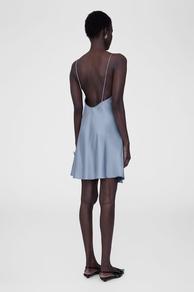 ANINE BING Chloe Mini Dress - Peri Blue - On Model Back
