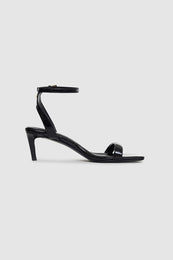 ANINE BING Cora Sandals - Black Embossed - Side Single View