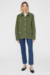 ANINE BING Corey Jacket - Army Green - On Model Front Second Image