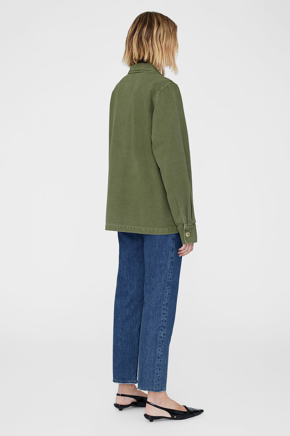 ANINE BING Corey Jacket - Army Green - On Model Back