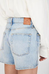 ANINE BING Dalton Short - Bleached Blue - On Model Detail Back