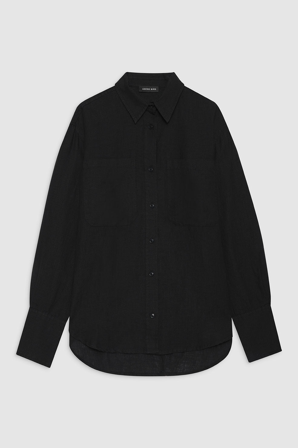 ANINE BING Dante Shirt - Black - Front View