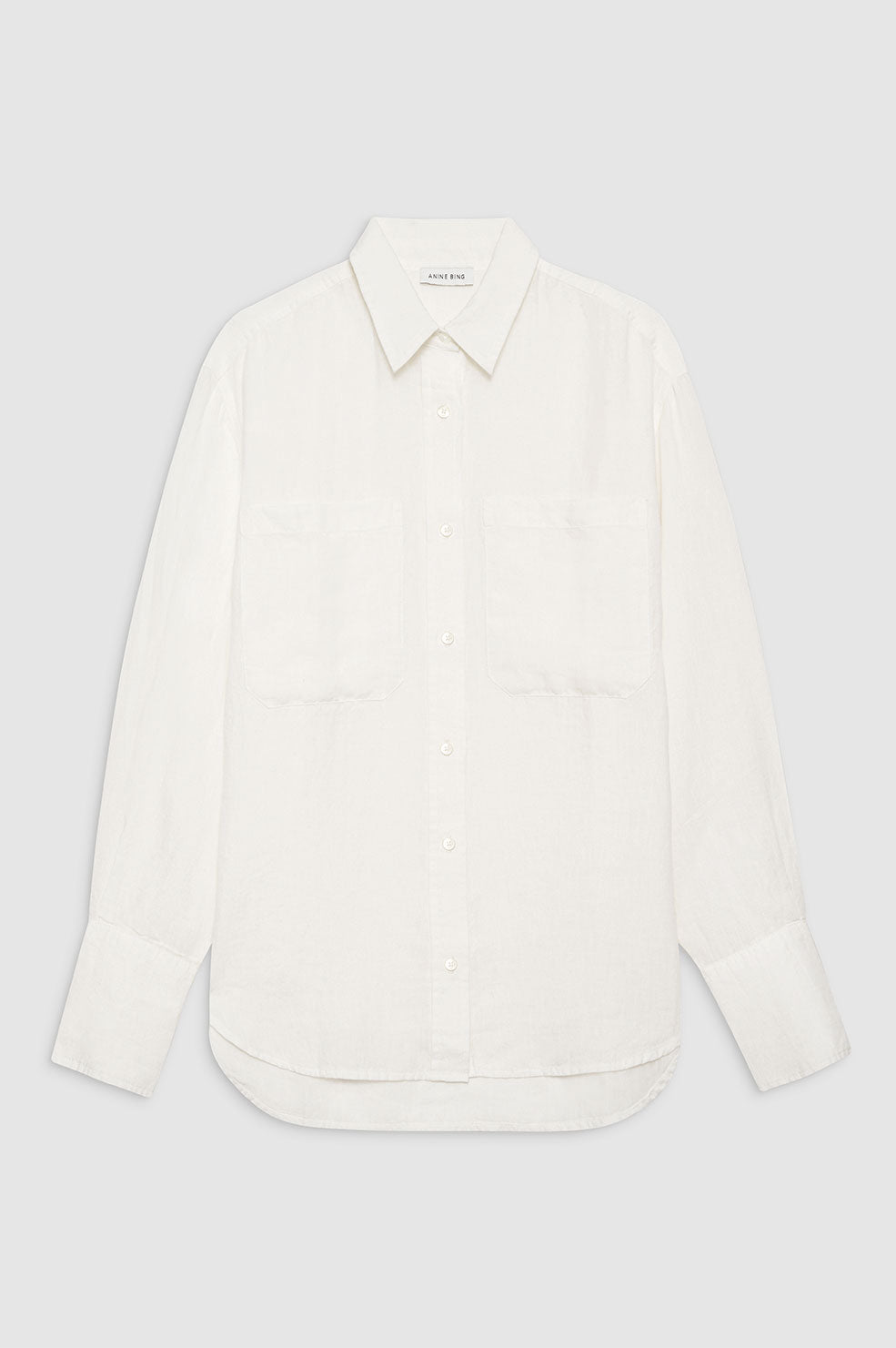 ANINE BING Dante Shirt - Ivory - Front View