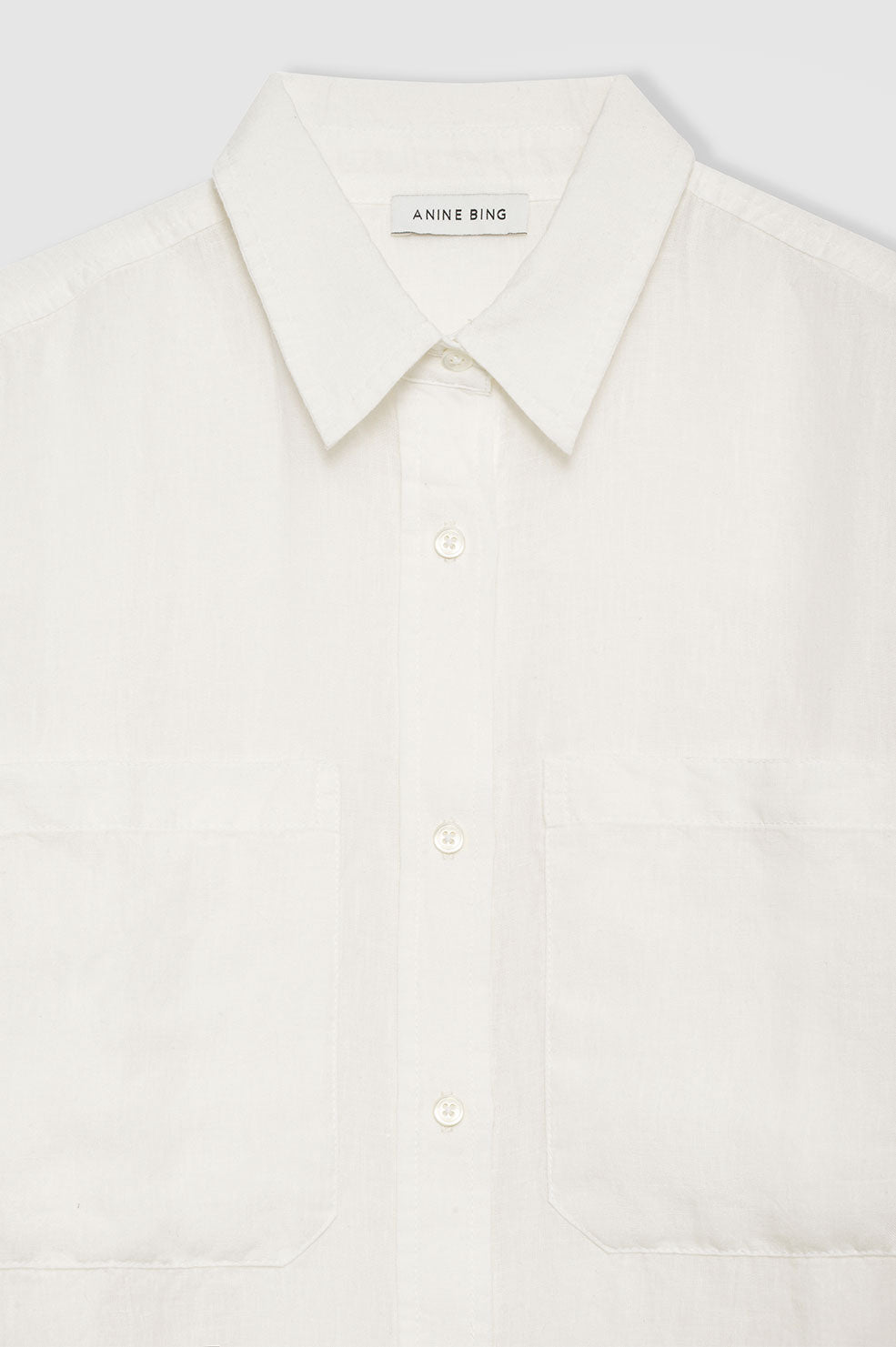 ANINE BING Dante Shirt - Ivory - Detail View