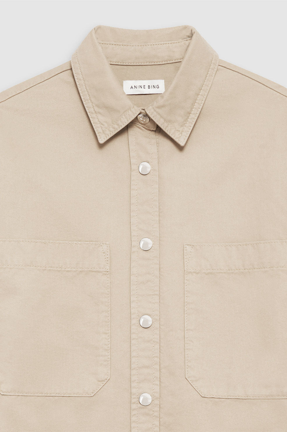 ANINE BING Dante Shirt - Oatmeal - Detail View