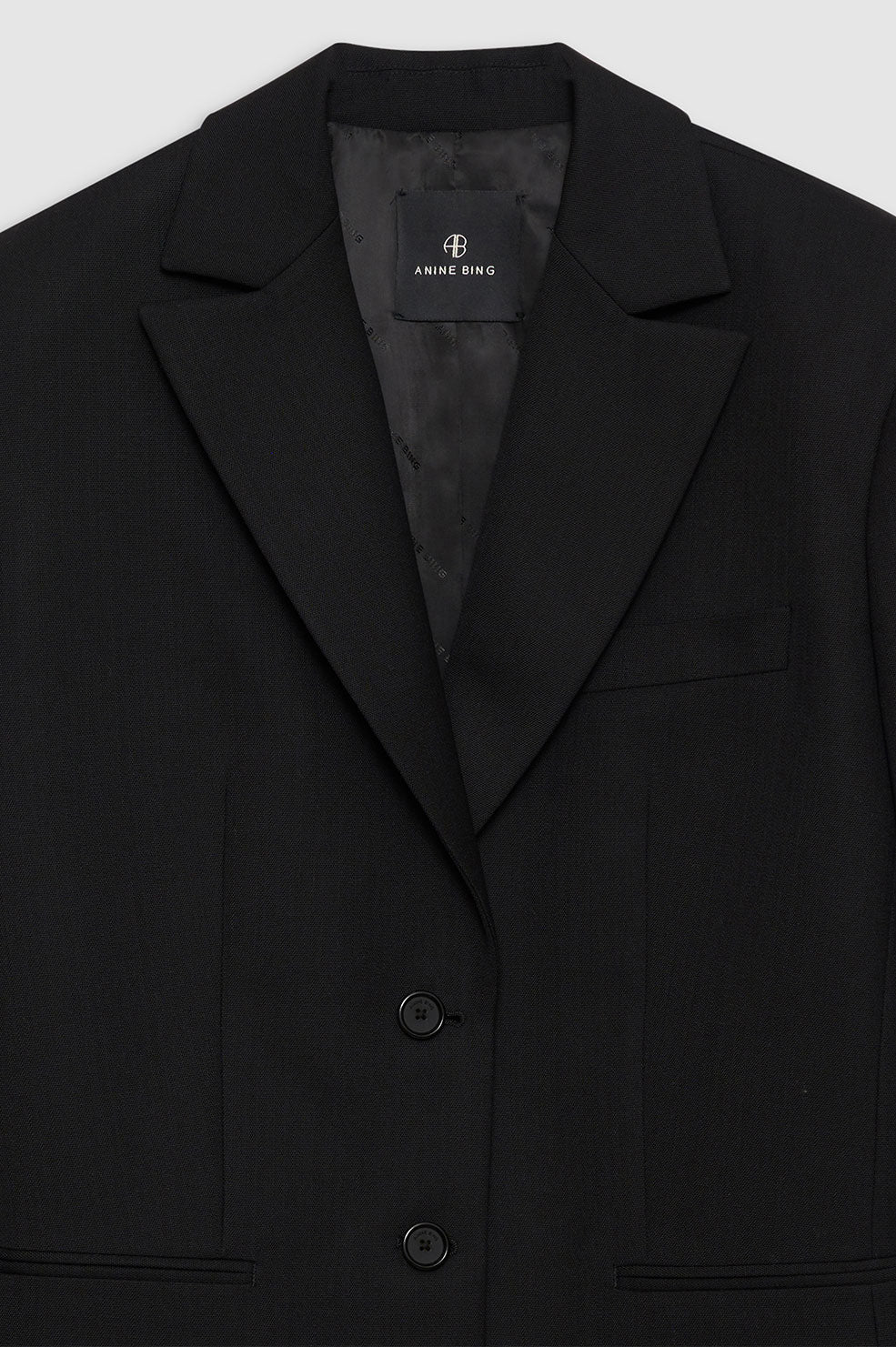 ANINE BING Declan Blazer - Black - Detail View