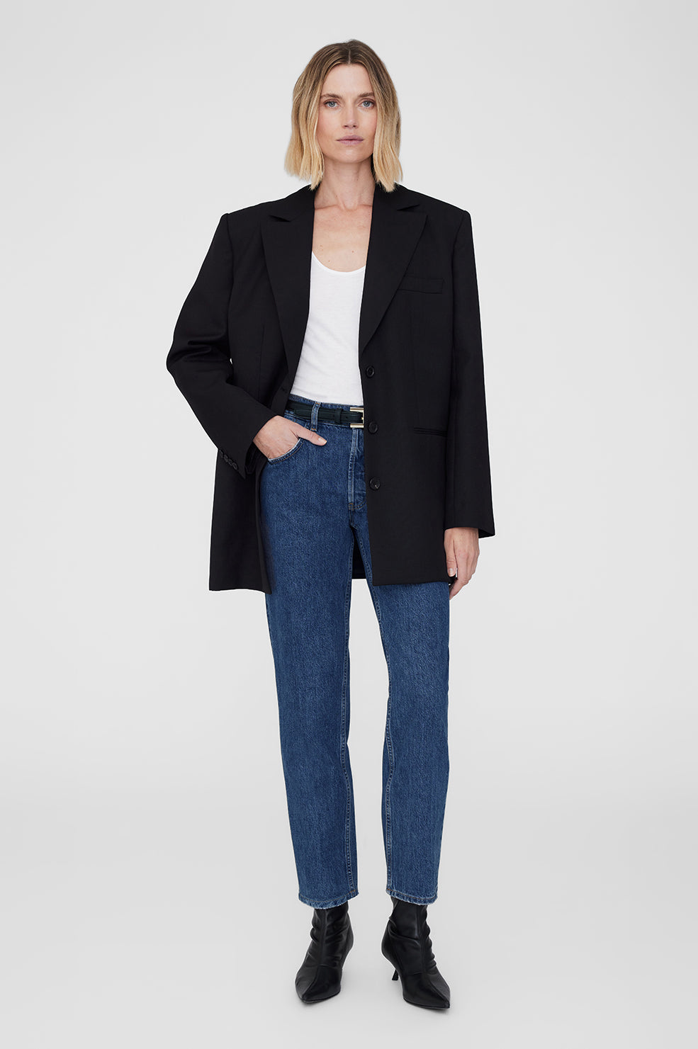 ANINE BING Declan Blazer - Black - On Model Front