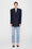 ANINE BING Declan Blazer - Navy Pinstripe - On Model Front Second Image