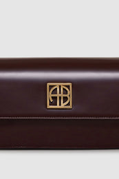 ANINE BING Elly Crossbody Bag - High-Shine Burgundy - detail view