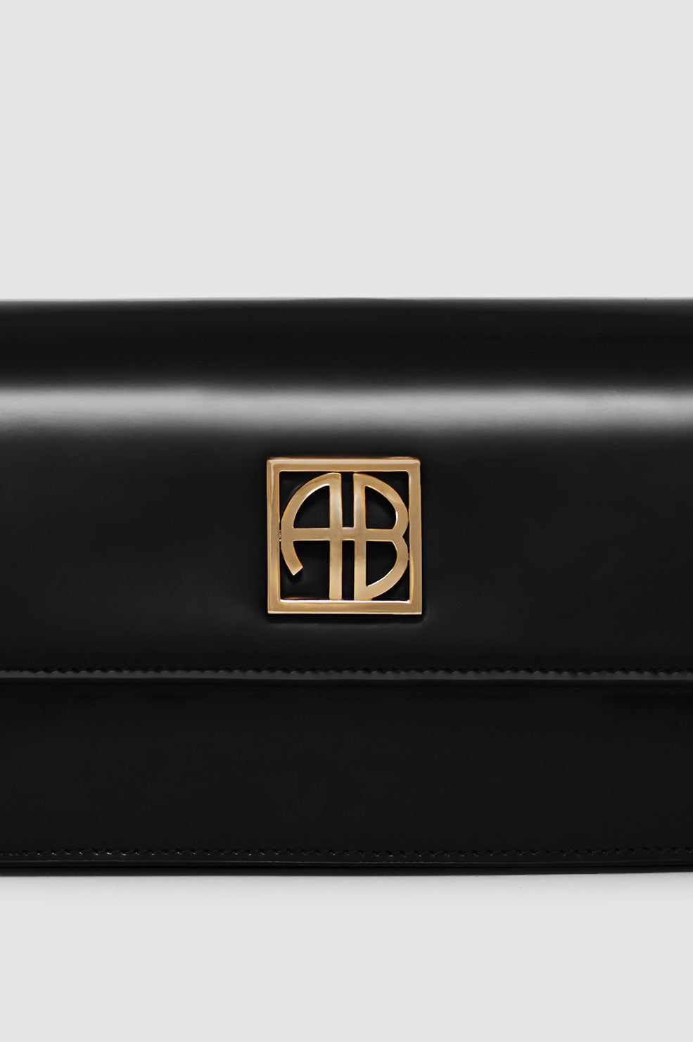 ANINE BING Elly Crossbody Bag - High-Shine Black - detail view