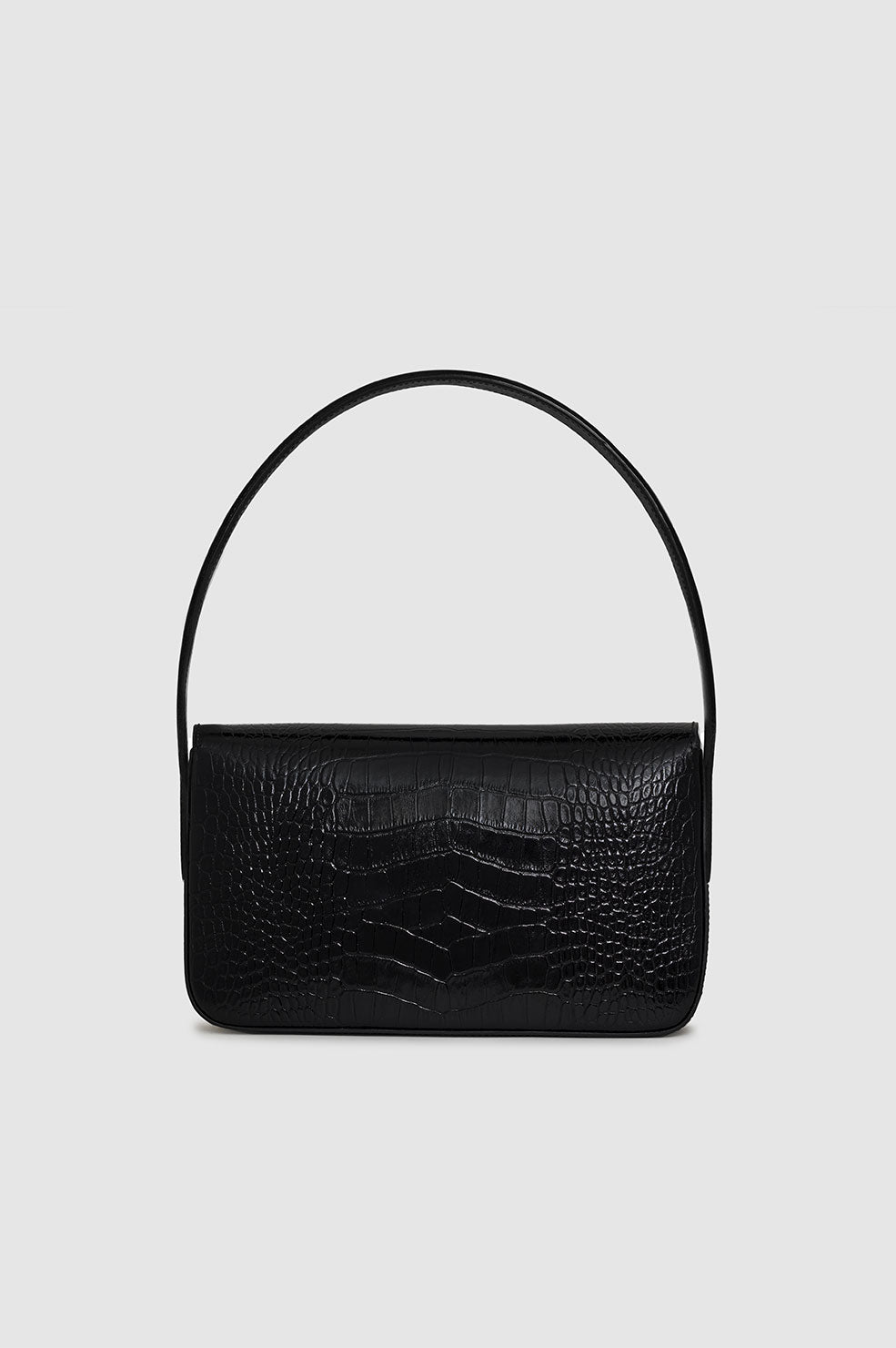 ANINE BING Elly Shoulder Bag - Black Embossed - back view