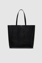 ANINE BING Elly Tote - Black Embossed - Back View