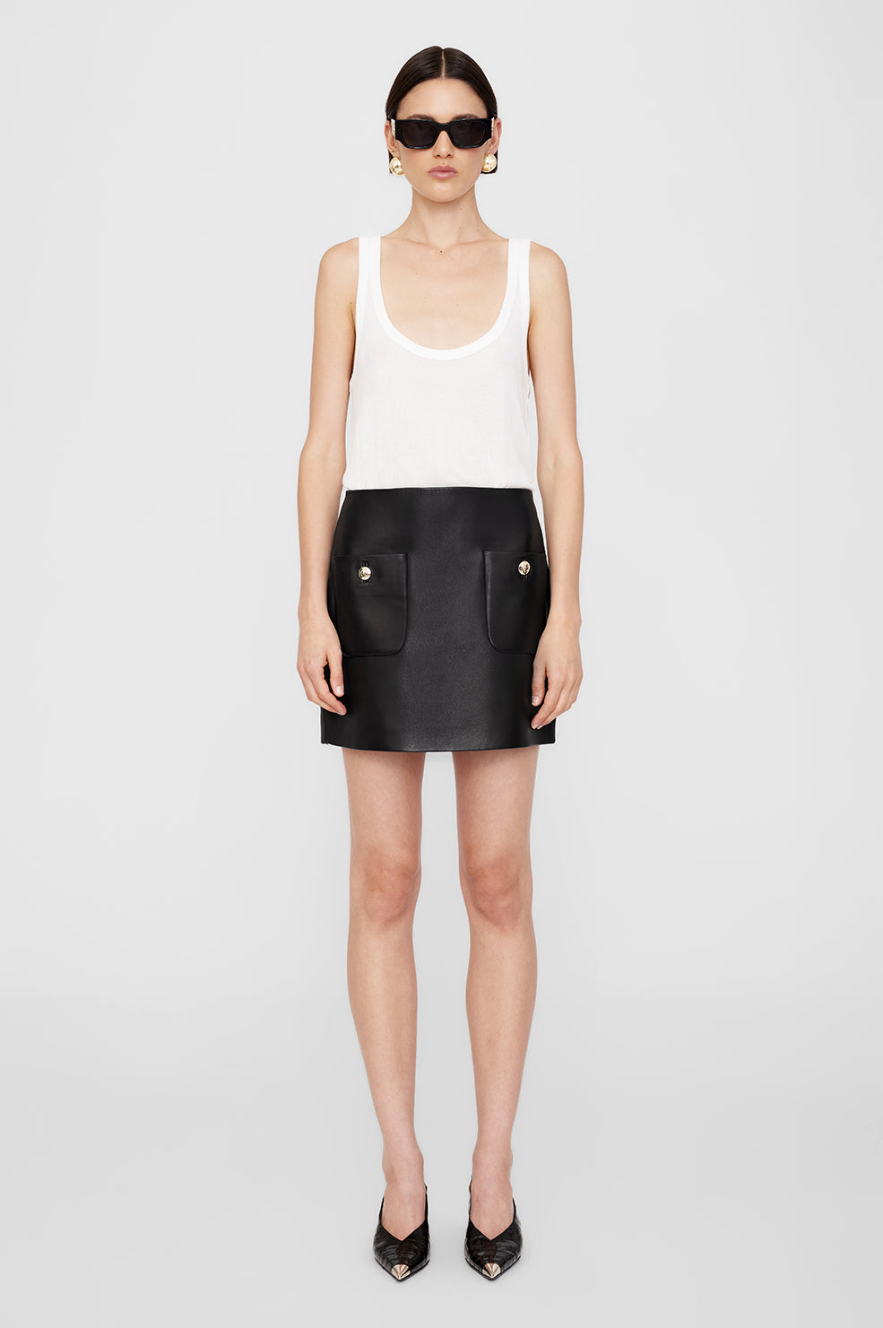 Finn Skirt - Black Leather