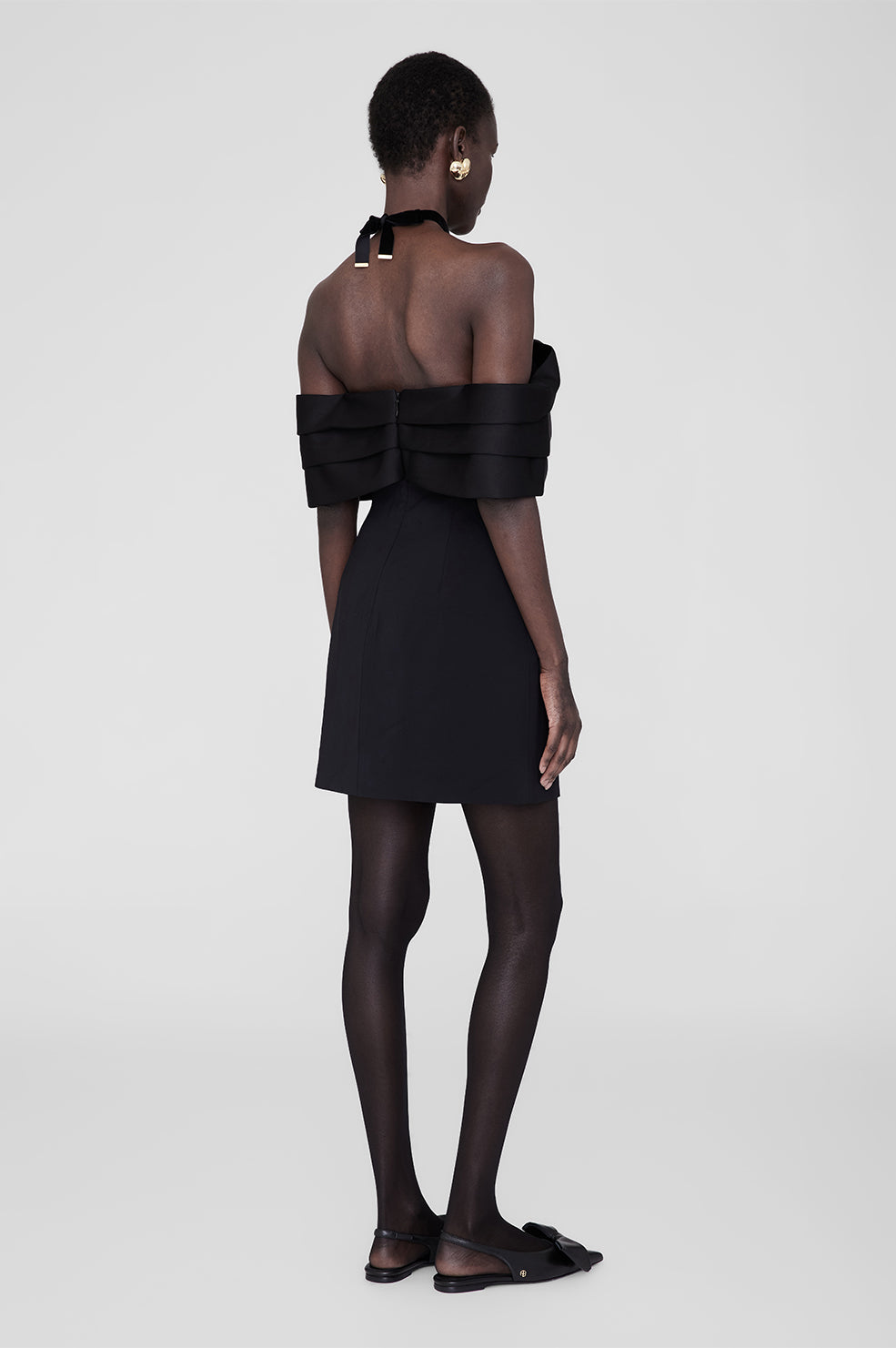 ANINE BING Fleur Dress - Black - On Model Back