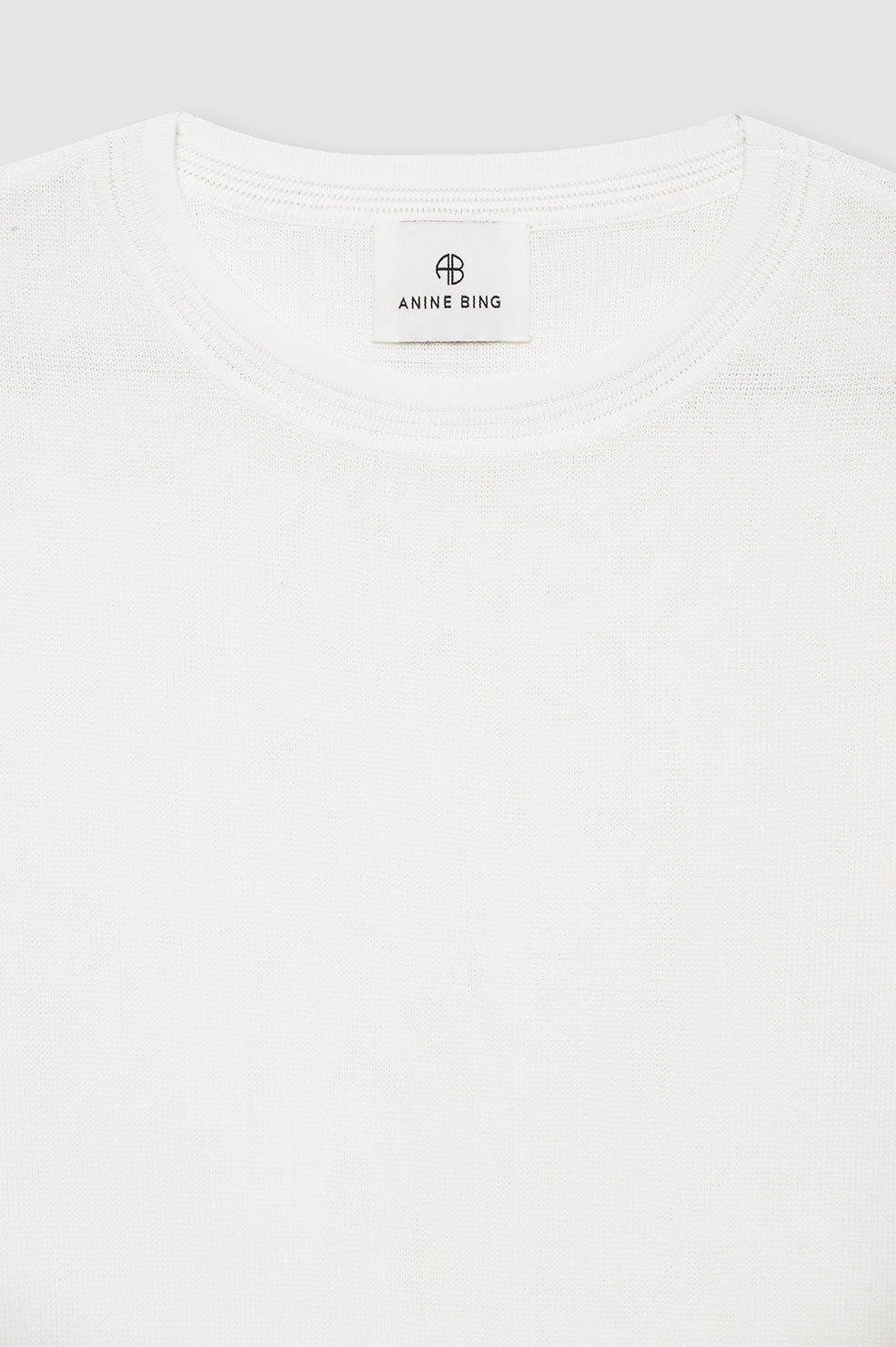 ANINE BING Giorgio Long Sleeve Sweater - Ivory - Detail View