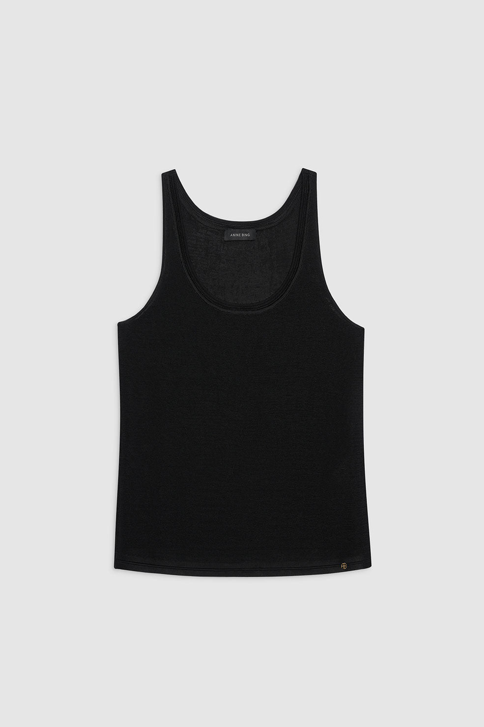 ANINE BING Giorgio Sweater Tank - Black - Front View